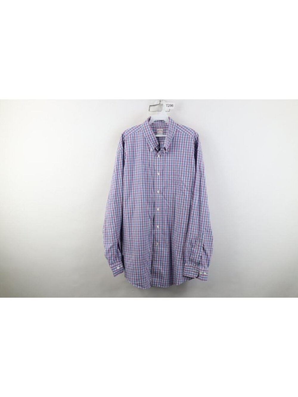 Brooks Brothers Mens XL Original Cotton Button Down Shirt OCBD Purple Plaid
